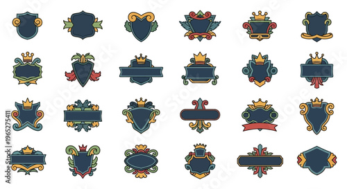 Collection of Decorative Emblems and Badges.