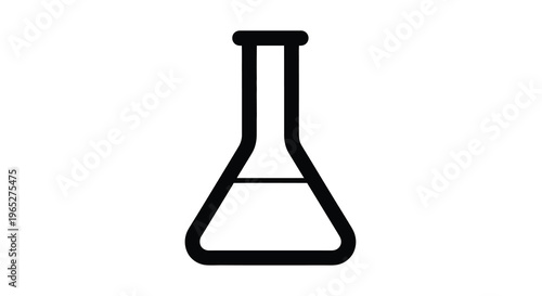 Simple black outline illustration of an erlenmeyer flask or conical flask