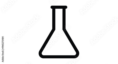 Simple black outline illustration of a conical laboratory flask