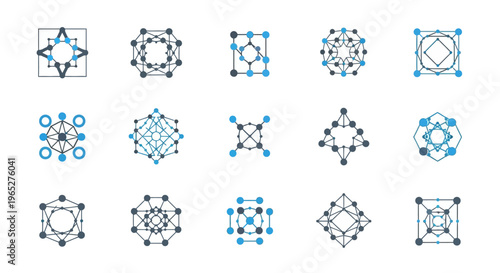 Geometric Abstract Network Patterns Collection.