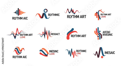 Collection of Abstract Sound Wave and Rhythm Inspired Logos.