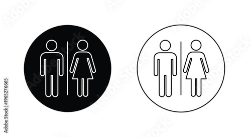 Restroom symbols a black and white representation of male and female figures