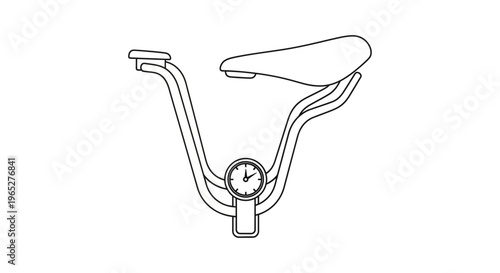 Bicycle seat and handlebars closeup.