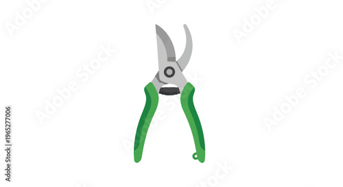 Green handled pruning shears tool.