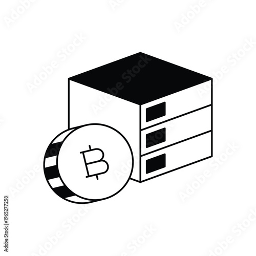 Bitcoin Storage icon clean and modern vector illustration