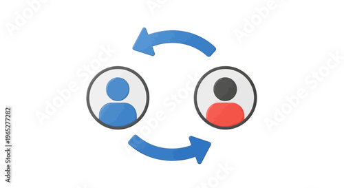 Two People Communication Exchange Icons.
