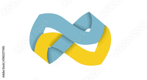 Blue and Yellow Twisted Ribbon.