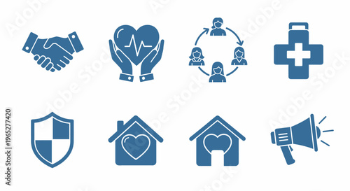 Medical Care Health Symbols Icons.