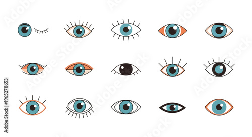 Collection of Diverse Eye Illustrations with Unique Styles.