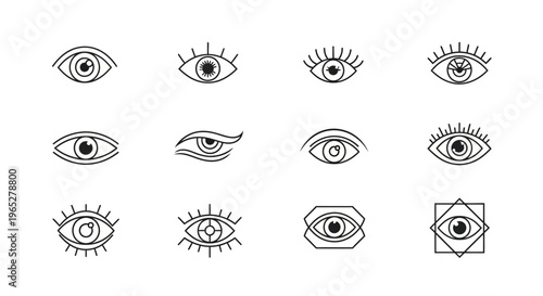 Collection of Mystical and Esoteric Eye Symbols.
