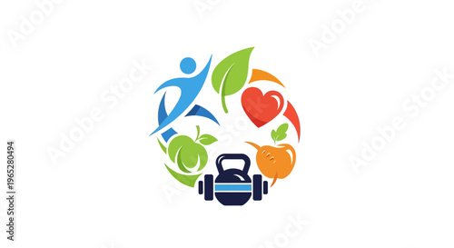 Healthy Lifestyle Concept with Fitness and Nutrition Elements.