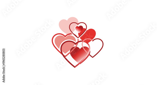 A Cluster of Red and Pink Hearts Symbolizing Love.