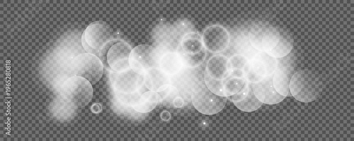 Bokeh circles on transparent background