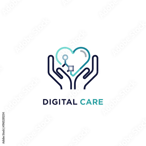 Digital Care Logo Symbolizing Health and Technology.