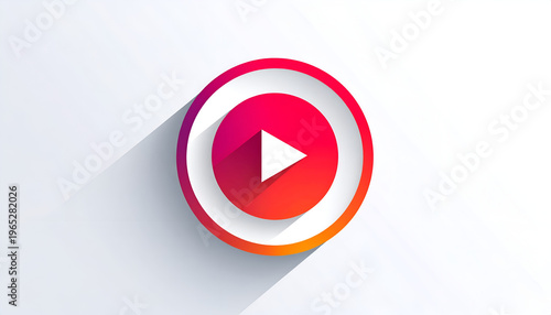 White play button inside vibrant gradient red orange circle with soft shadow effect Free Download White play button inside vibrant gradient red orange circle with soft shadow effect - GFXLoad