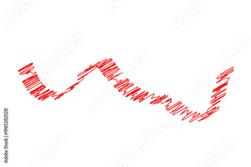 Hand Drawn Scribble Wave Line Red Abstract Stroke Design