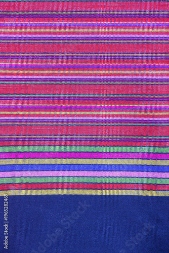 Close up Thai sarong woven fabric patterns beautiful background.