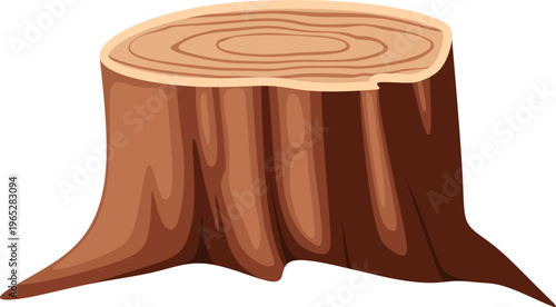 Illustration of a Cut Tree Stump