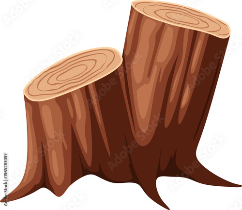 Illustration of a Cut Tree Stump