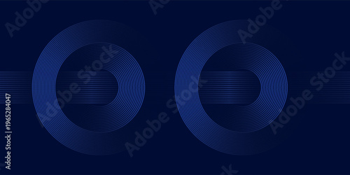 abstract dark background with glowing lines circles. vector