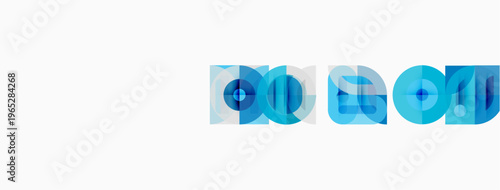 Abstract blue shapes form repeating pattern. Minimalist design, clean lines, modern aesthetic. Light background emphasizes forms.