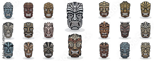 Tiki Mask Collection Set