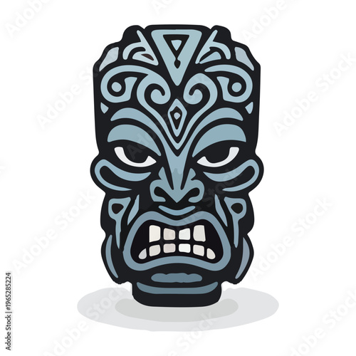 Tribal Tiki Mask Illustration
