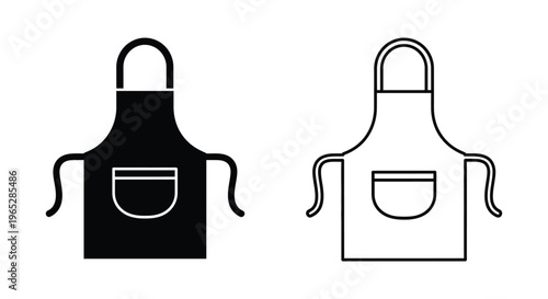 Black and white apron design Vector