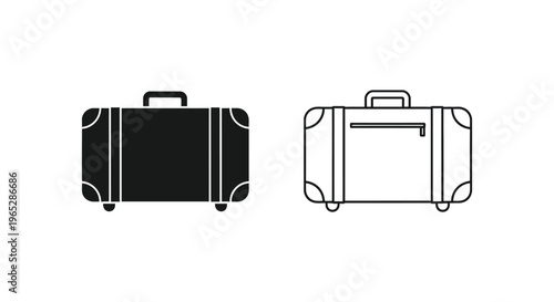 Luggage suitcase travel bag silhouette Vector