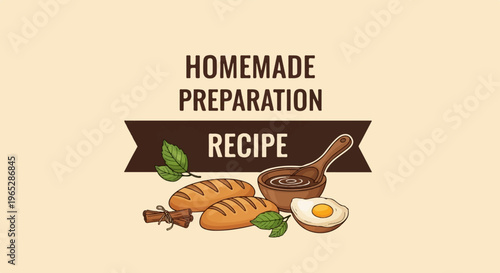 Homemade cooking preparation recipe with fresh ingredients depicted