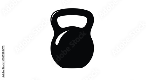 A stark black silhouette depicts a kettlebell a popular weight used in strength training and fitness routines high quality professional detailed