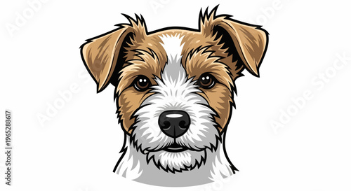 Close-up portrait of a jack russell terrier dog head, expressive