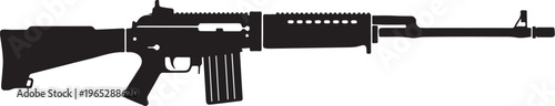 Rifle, assault rifle, black rifle, gun, firearm, vector illustration, military weapon, combat rifle