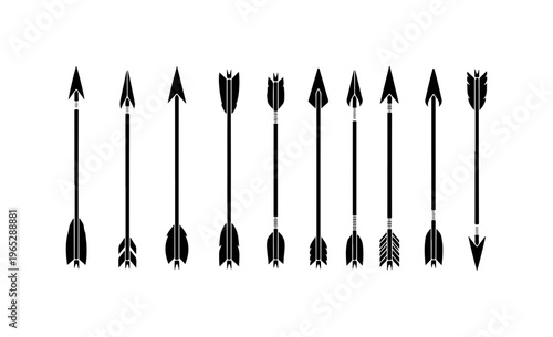 Set of Classic Black Arrows in Vector Style