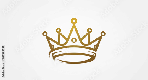 Golden crown icon with a circular base and points, set against white