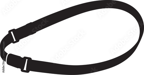 Black adjustable strap, elastic band, flexible strip, buckle strap