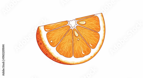 Vibrant citrus slice, juicy and fresh with detailed pulp and rind