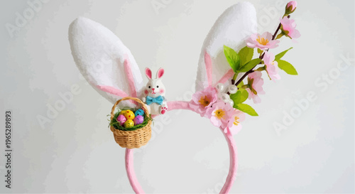 easter bunny with easter eggs Easter Bunny Ears Headband Set Cute Rabbit Accessories Spring Festival Party Decorations Holiday Costume Props
