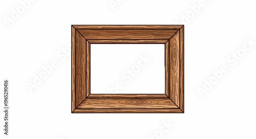 A square wooden picture frame with a distinct wood grain texture