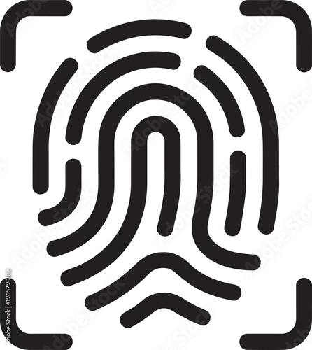Fingerprint scan biometric authentication security symbol
