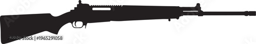Rifle, black silhouette, gun icon, weapon vector