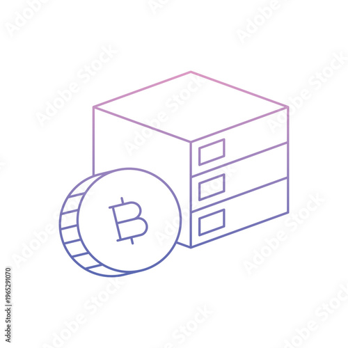 Bitcoin Storage icon clean and modern vector illustration