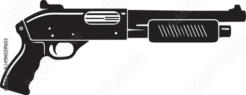 Black assault rifle, gun vector, firearm illustration, weapon icon