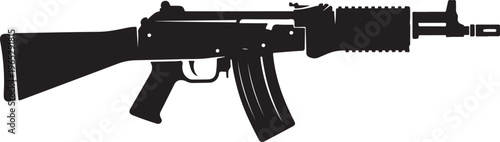 Rifle, assault rifle, black rifle, gun, weapon, vector illustration, military, firearm
