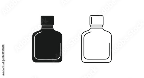 Black and white perfume bottle illustration Vector