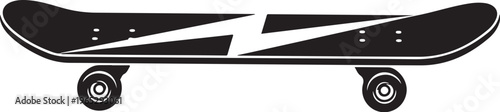 Black skateboard, skateboard icon, vector skateboard, blackboard with wheels, sports equipment