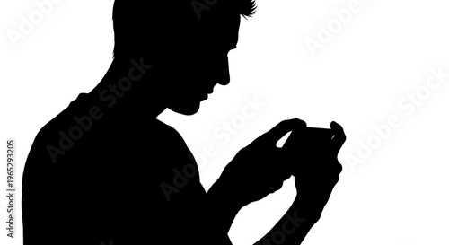 Man looking at his smartphone device.