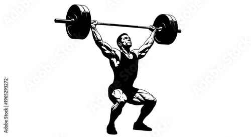 Man lifting weights in gym.