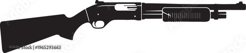Black rifle, assault rifle, gun silhouette, weapon vector, firearm illustration
