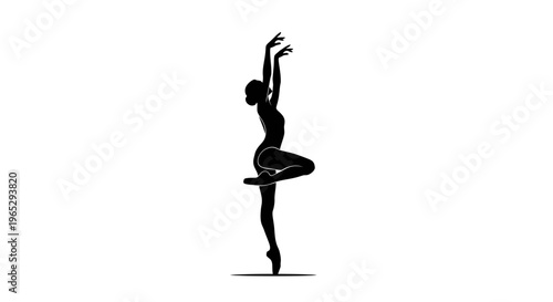 Woman in yoga tree pose silhouette.